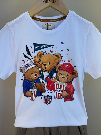 Camiseta Infantil Algodão NFL Teddy Torcedores - Dame