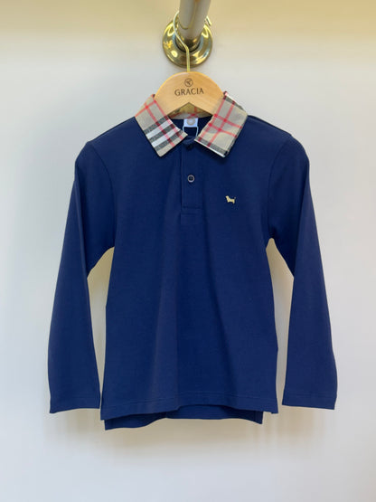 Conjunto Infantil Polo Piquet Marinho e Calça Sarja Areia - Um Mais Um