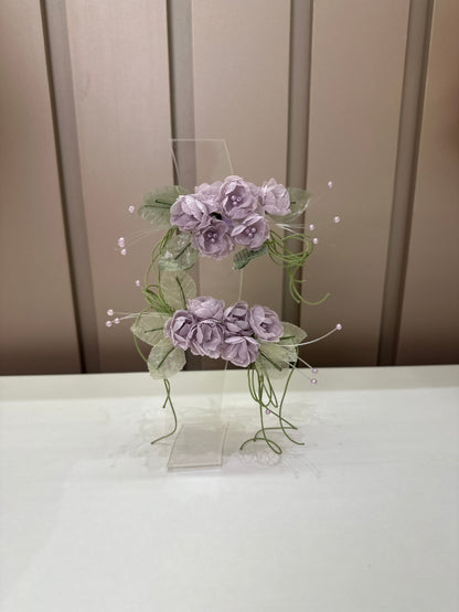 Laço Infantil Bouquet Flores Lilás - Mio Bebê