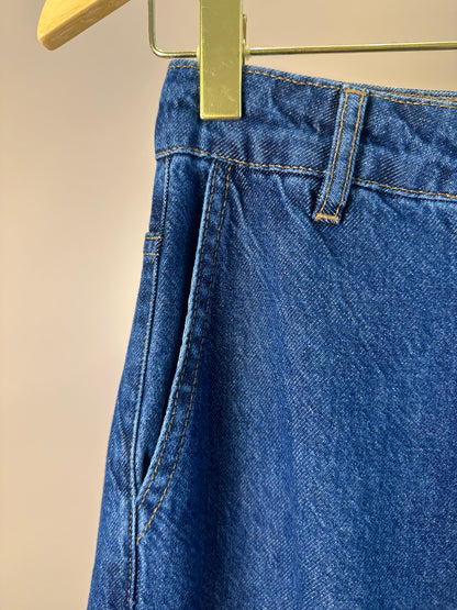 Calça Teen Jeans Wide Leg Cargo Azul - Authoria