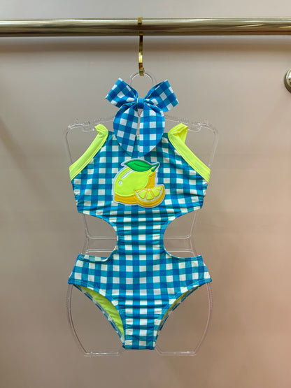 Maiô Infantil Camila Est. Vichy Limão - Siri Kids