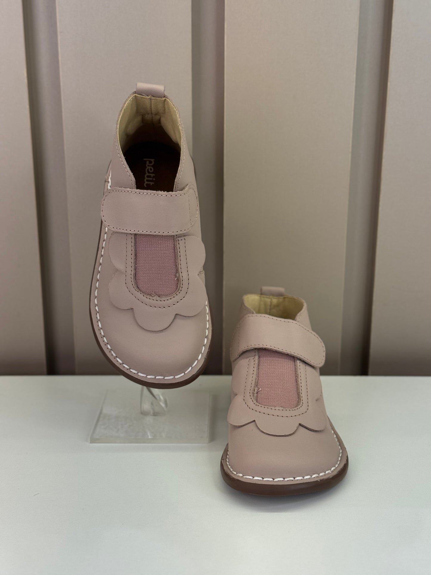 Bota Infantil Couro Bem-Me-Quer Rose - Petit Cheval