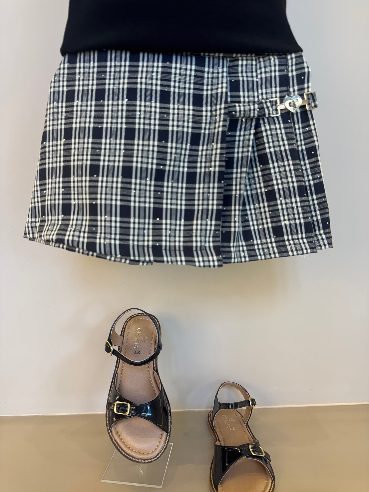 Conjunto Infantil Alfaiataria Blusa e Saia-Shorts - Petit Cherie