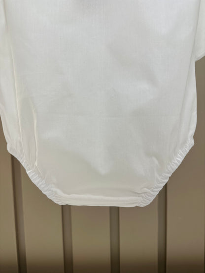 Camisa-body Bebê Algodão ML Branco - Dame