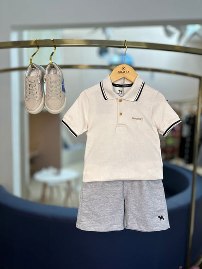 Camisa Polo Infantil Clássica Suedine Off - Charpey