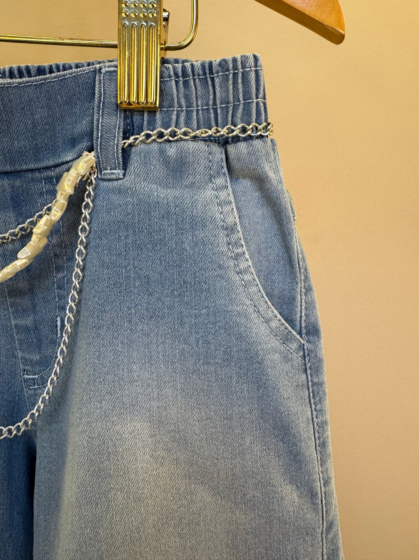 Calça Jeans Infantil  Wide Cargo Com Cinto - Gabriela Aquarela