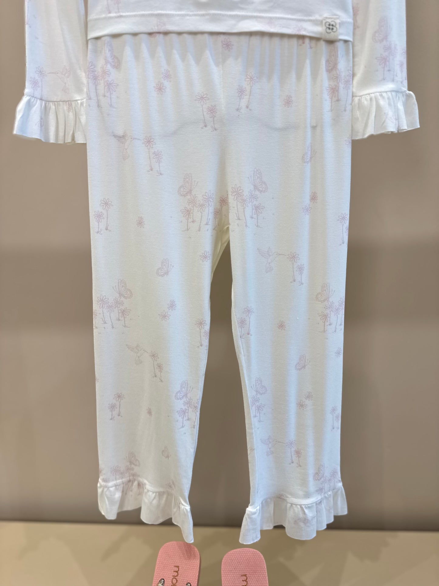 Pijama Infantil Comfy Blusa ML e Calça Butterfly Off White - Conforteca