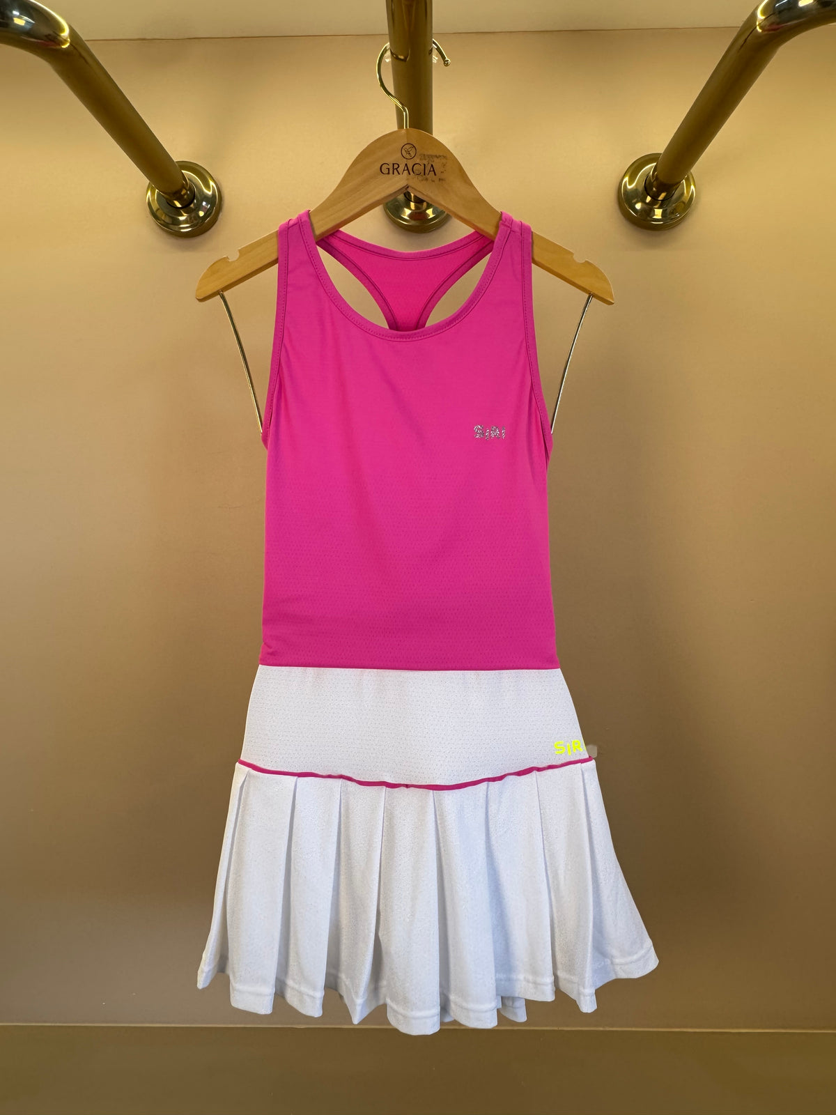 Conjunto Infantil Regata Sara Dry e Saia Fernanda Dry Badminton Branco - Siri Sport