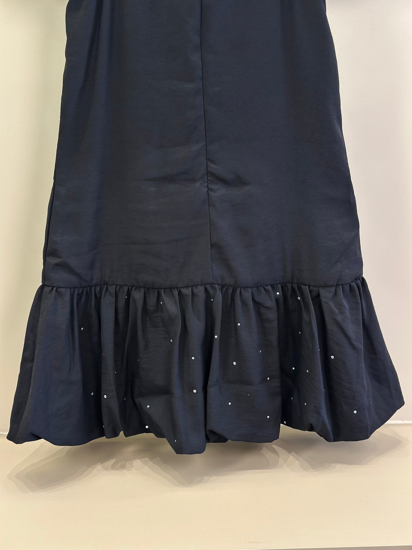 Vestido Teen Sarja Viscose Balonê Strass Preto - Two In