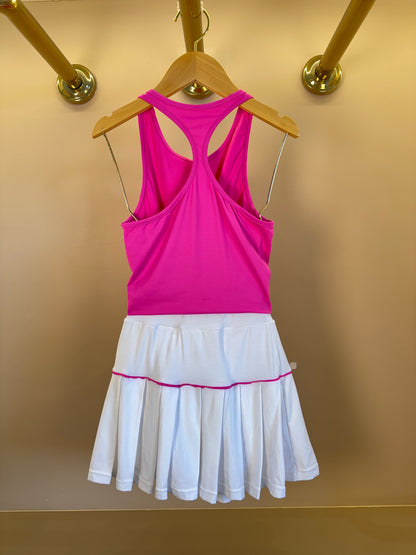 Conjunto Infantil Regata Sara Dry e Saia Fernanda Dry Badminton Branco - Siri Sport