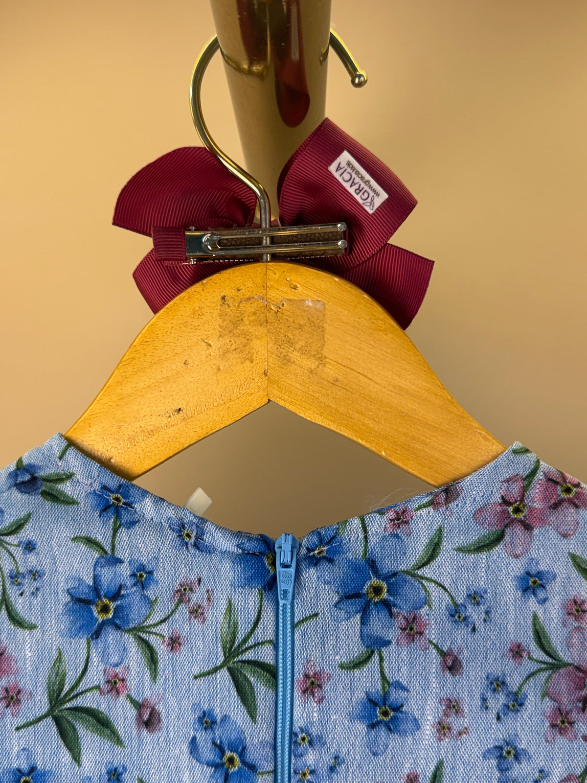 Vestido Infantil Estampa Floral Com Manga Balonê - Luluzinha