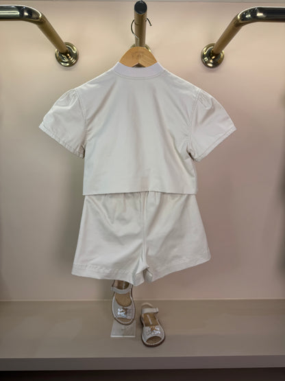 Conjunto Infantil Jaquetinha e Shorts Bordados Pérolas e Cristais - Pituchinhus