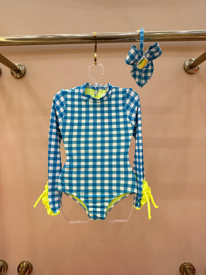 Body Infantil Aline Est. Vichy Limão - Siri Kids