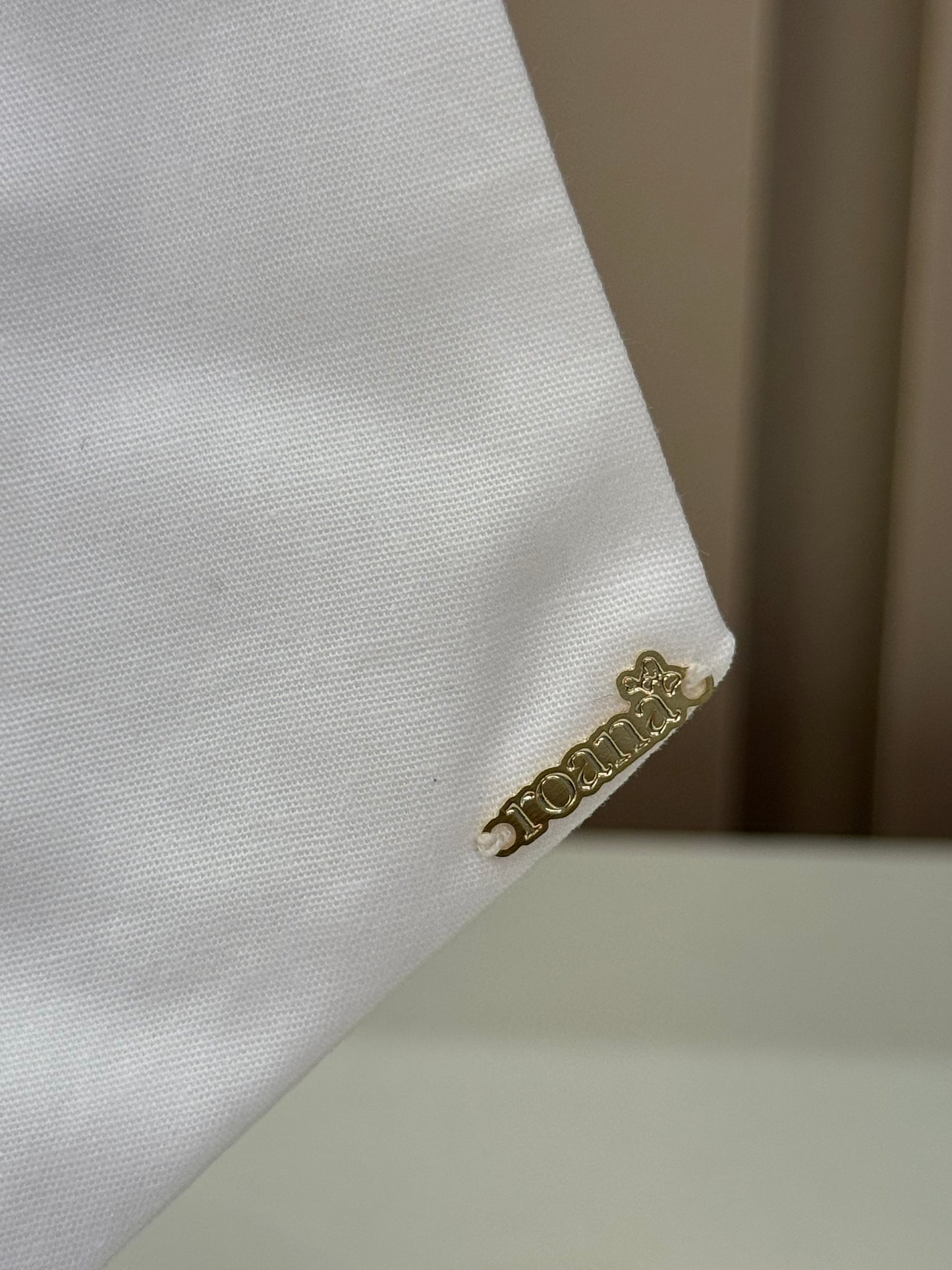 Laço Infantil Luxo Branco Bordado Nossa Senhora - Roana