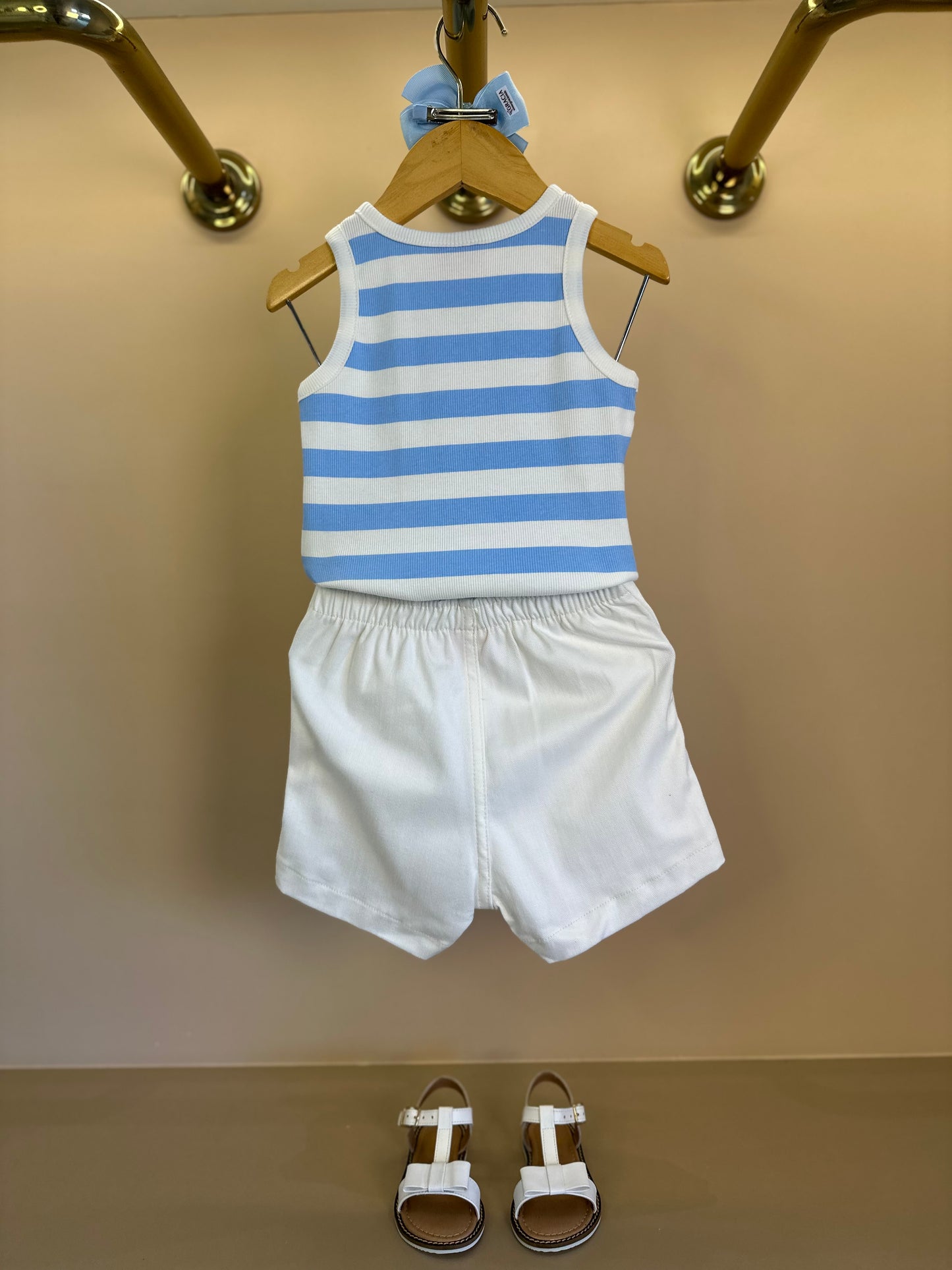 Shorts-saia Infantil Laço Lateral Off White - Momi