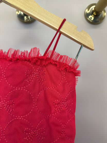 Vestido Infantil Laços Bordados Vermelho - Petit Cherie