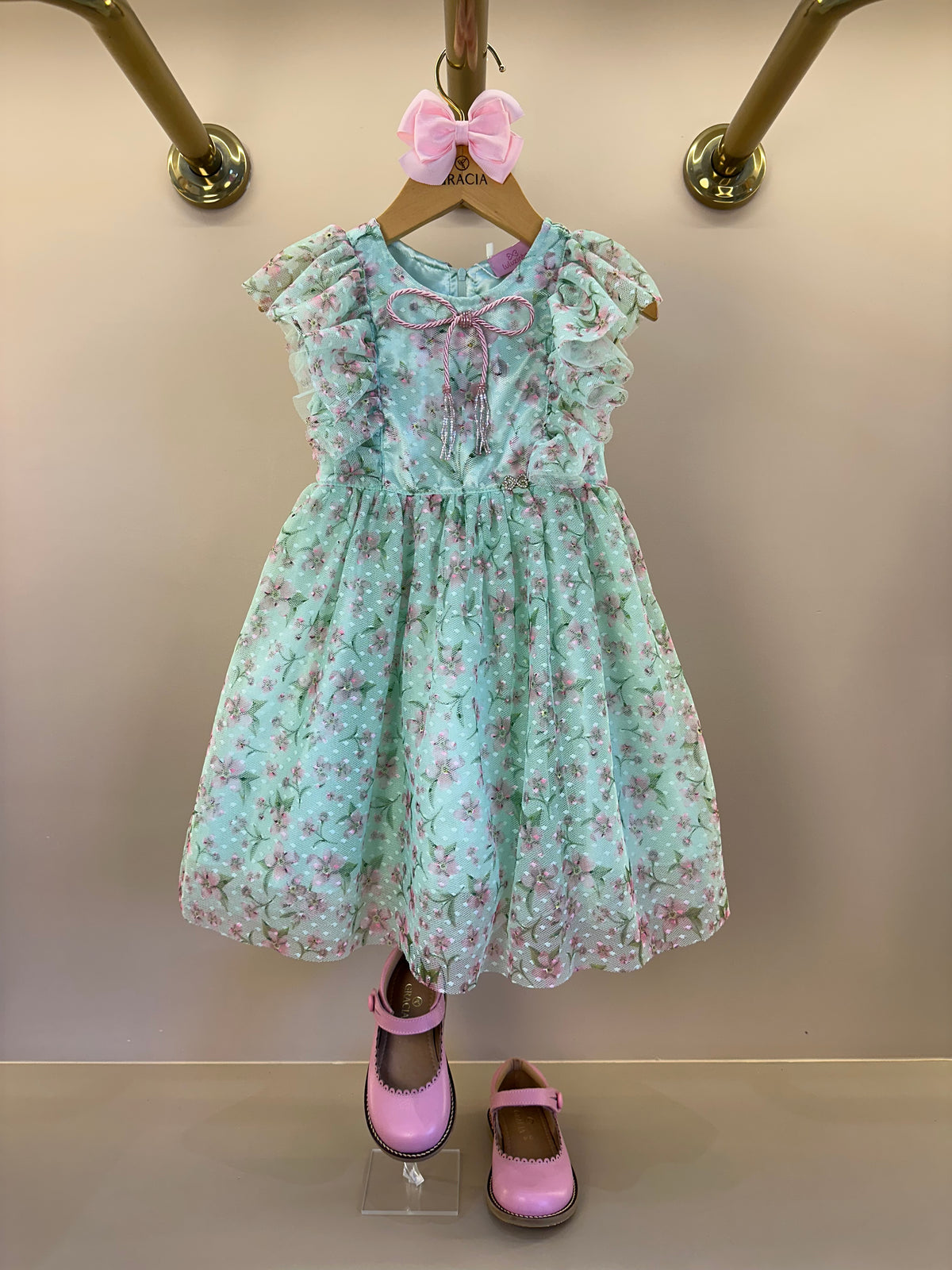 Vestido Infantil Rodado Em Tule Estampa Exclusiva - Luluzinha