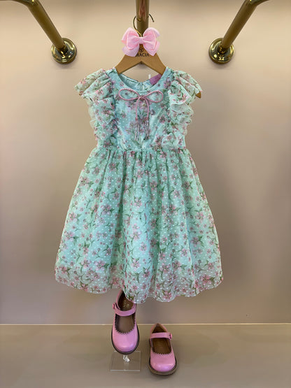 Vestido Infantil Rodado Em Tule Estampa Exclusiva - Luluzinha