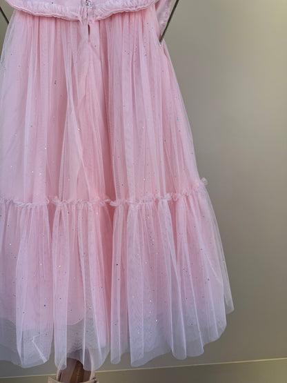 Vestido Infantil Em Tule Laço Maxxi Rosa - Petit Cherie