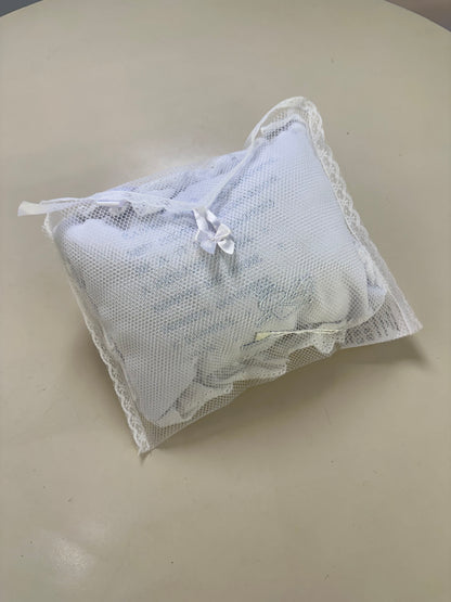 Almofada Bebê Oração Santo Anjo Rendada Bordado Azul - Roana