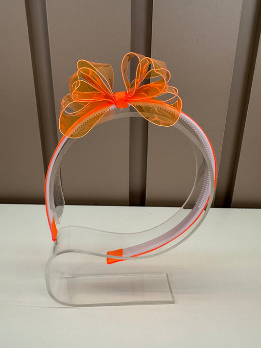 Arquinho Infantil Borboleta Laranja Neon - Siri Kids