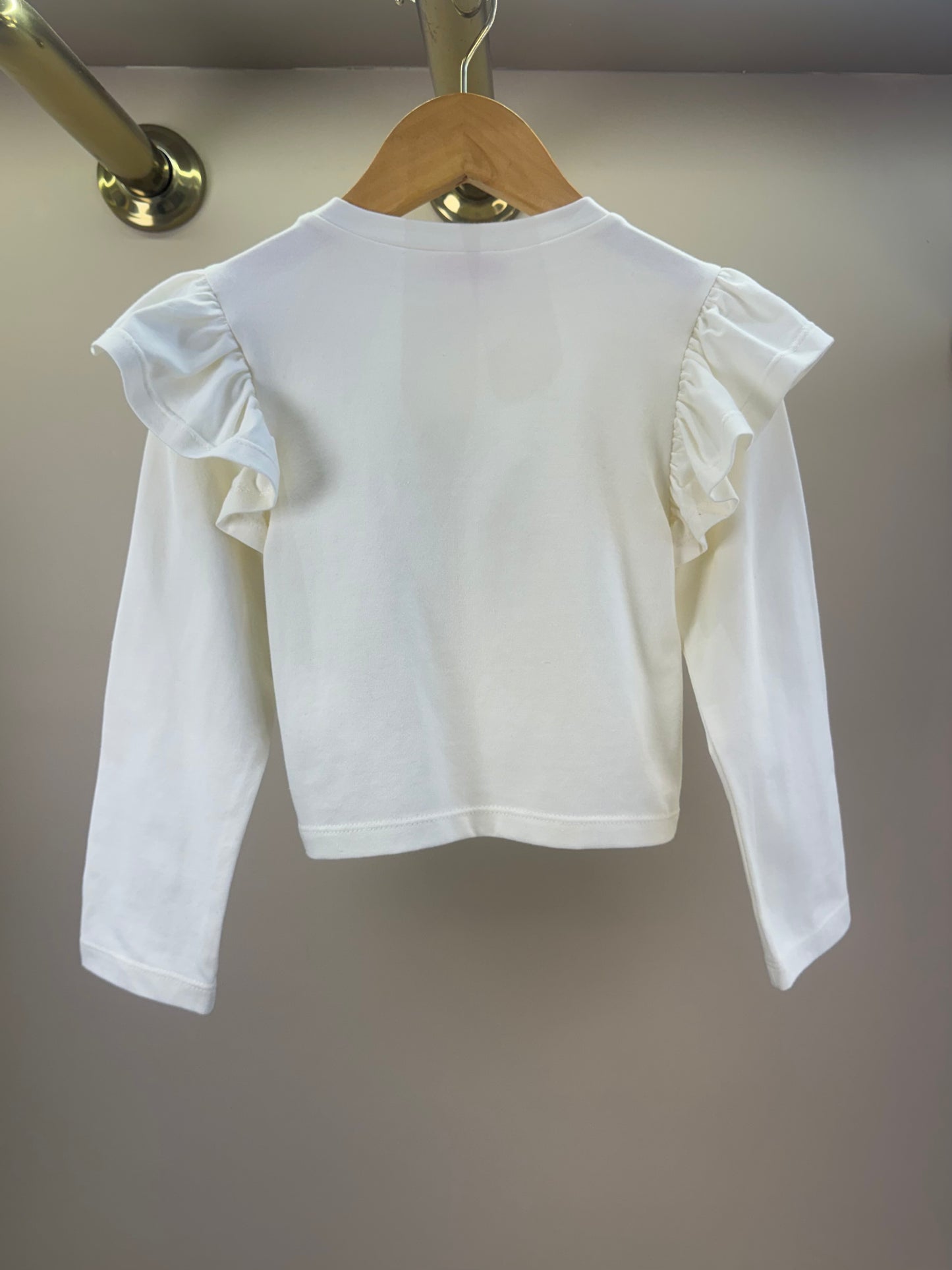 Blusa Infantil Manga Longa Com Laço Branca - Luluzinha
