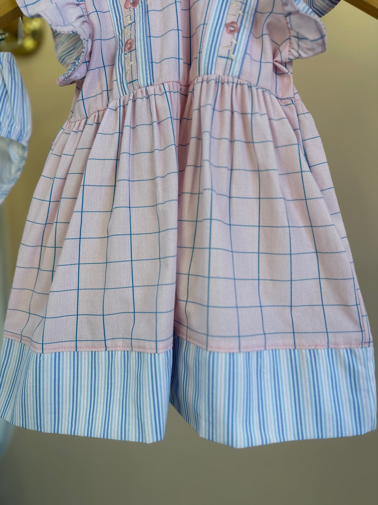 Vestido Bebê Algodão Bordado Golinha Rosa - Charpey