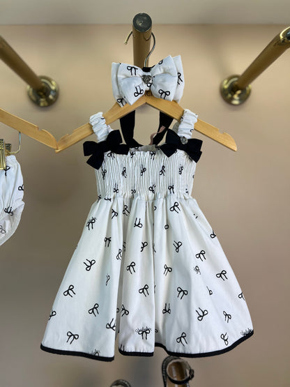 Vestido Bebê Algodão com Calcinha Lacinhos - Pituchinhus