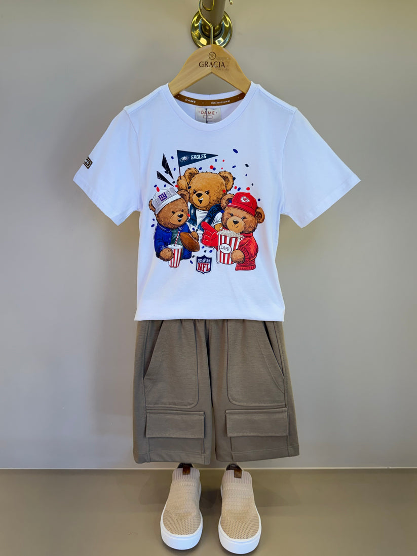 Camiseta Infantil Algodão NFL Teddy Torcedores - Dame