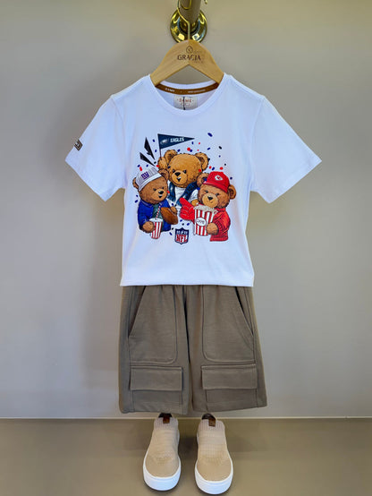Camiseta Infantil Algodão NFL Teddy Torcedores - Dame