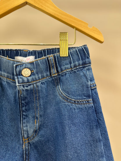 Calça Jeans Infantil Reta Laços Jeans - Momi