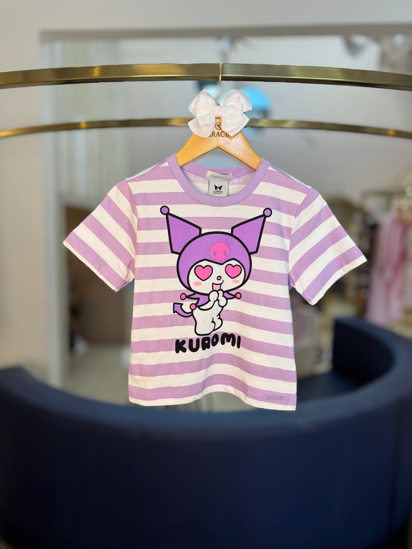 Blusa Infantil Kuromi Listrada Lilás - Momi