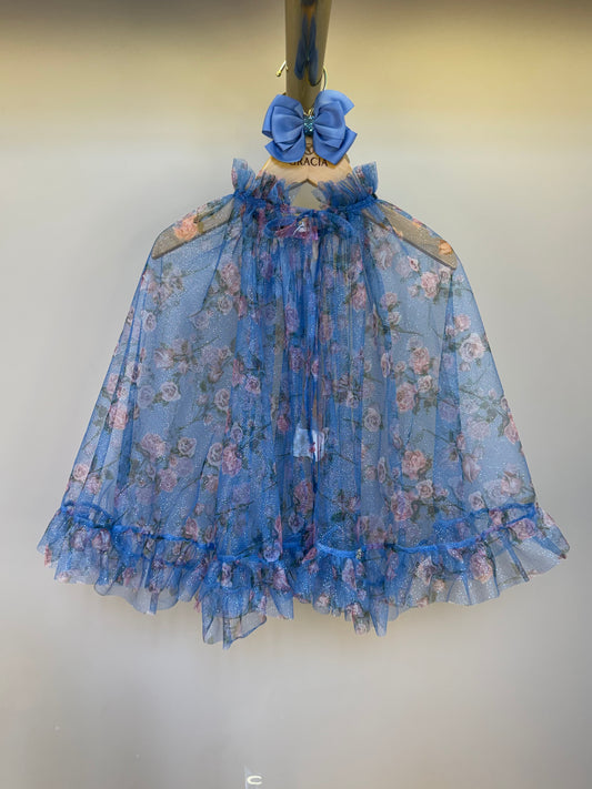 Capa Infantil Tule Glitter Azul - Luluzinha