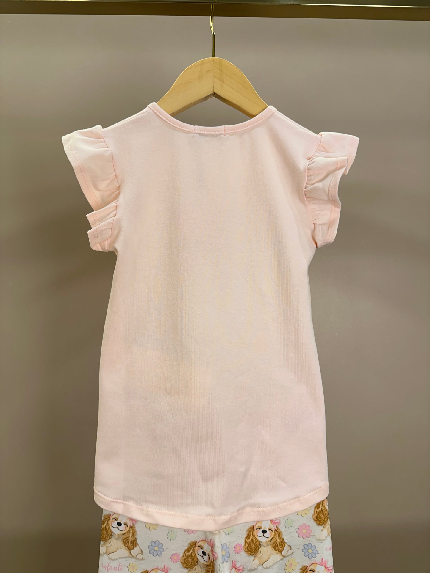Conjunto Infantil Blusa Cachorrinha Flores e Legging Estampada Cachorrinhas - Infanti