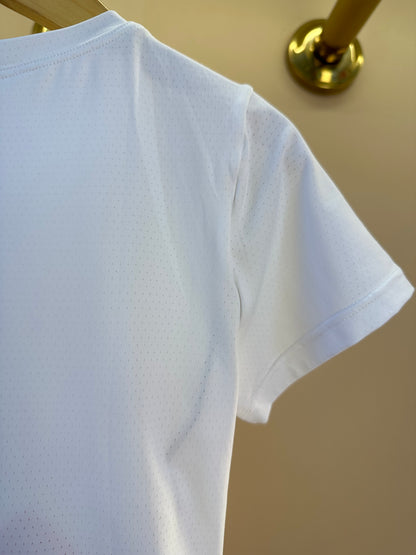 Conjunto Infantil Blusa Maria Dry Branca  e Saia Fernanda Dry Badminton Rosa - Siri Sport
