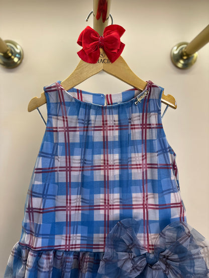 Vestido Infantil Tule Balonê Tartan Xadrez - Animê