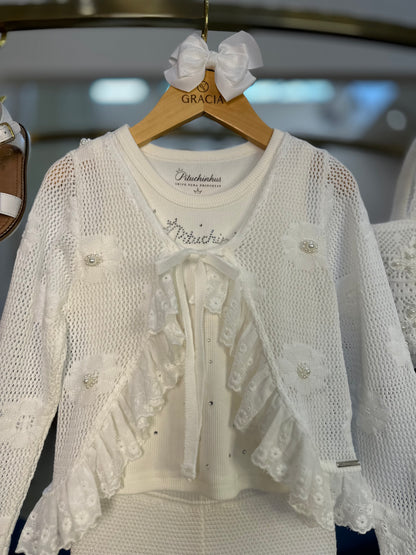 Regata Infantil Cristais Off White - Pituchinhus