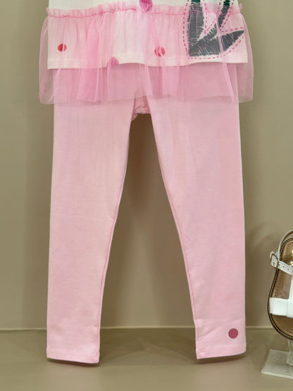 Conjunto Infantil Blusa Flor Tule e Legging - Mon Sucre