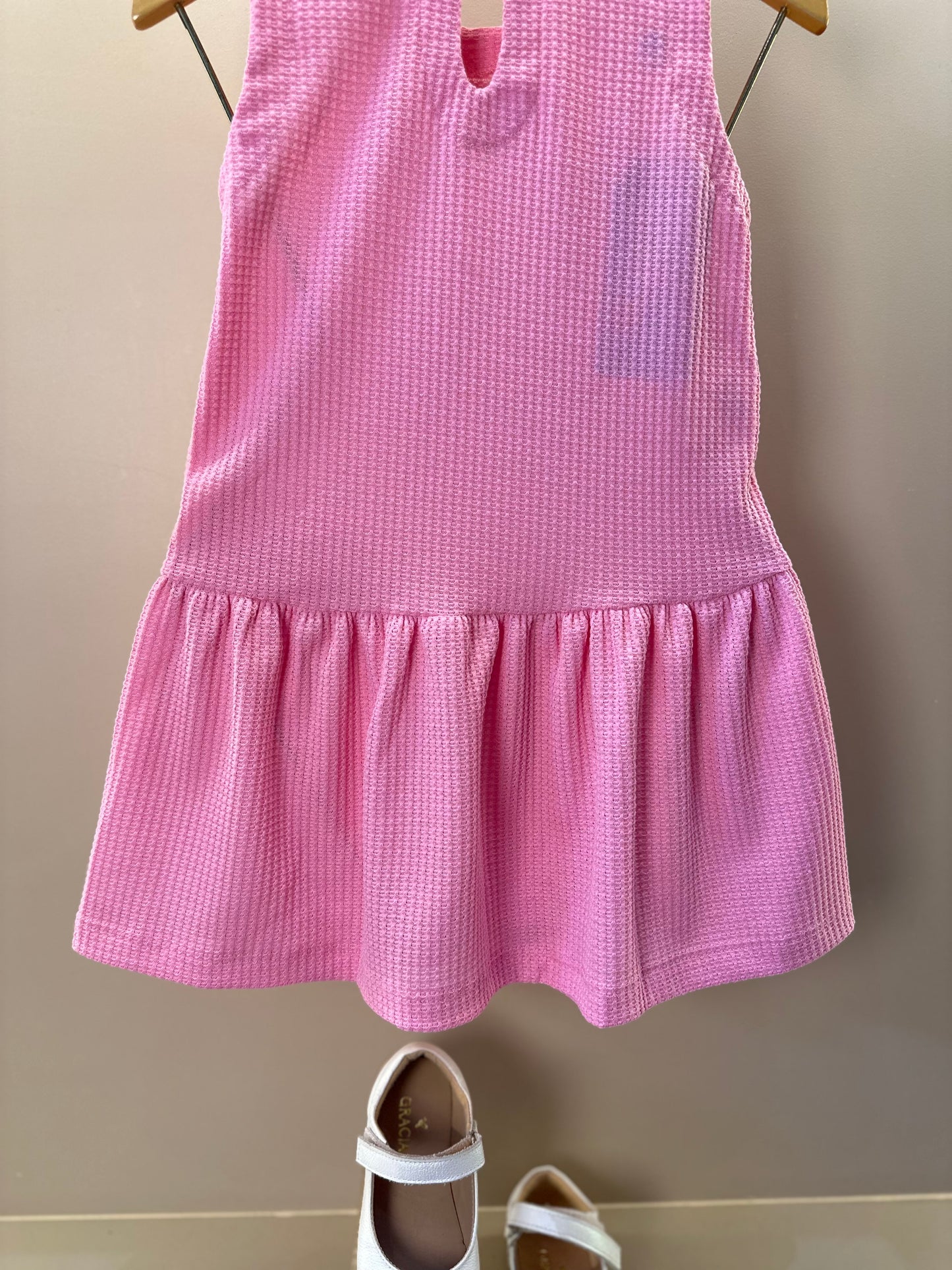Vestido Infantil Jumper Detalhe Pala e Laço Rosa - Beabá