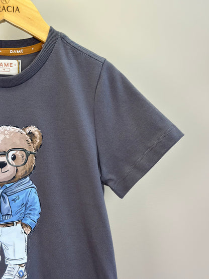Camiseta  Infantil Algodão Teddy  Faria Grafite - Dame