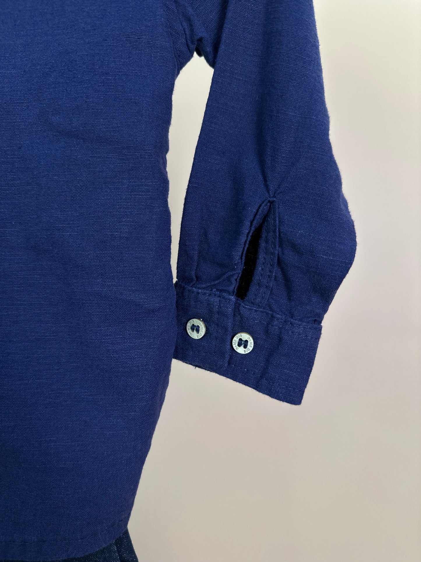 Conjunto Infantil Camisa de linho marinho e Calça social skinny de sarja - Dame
