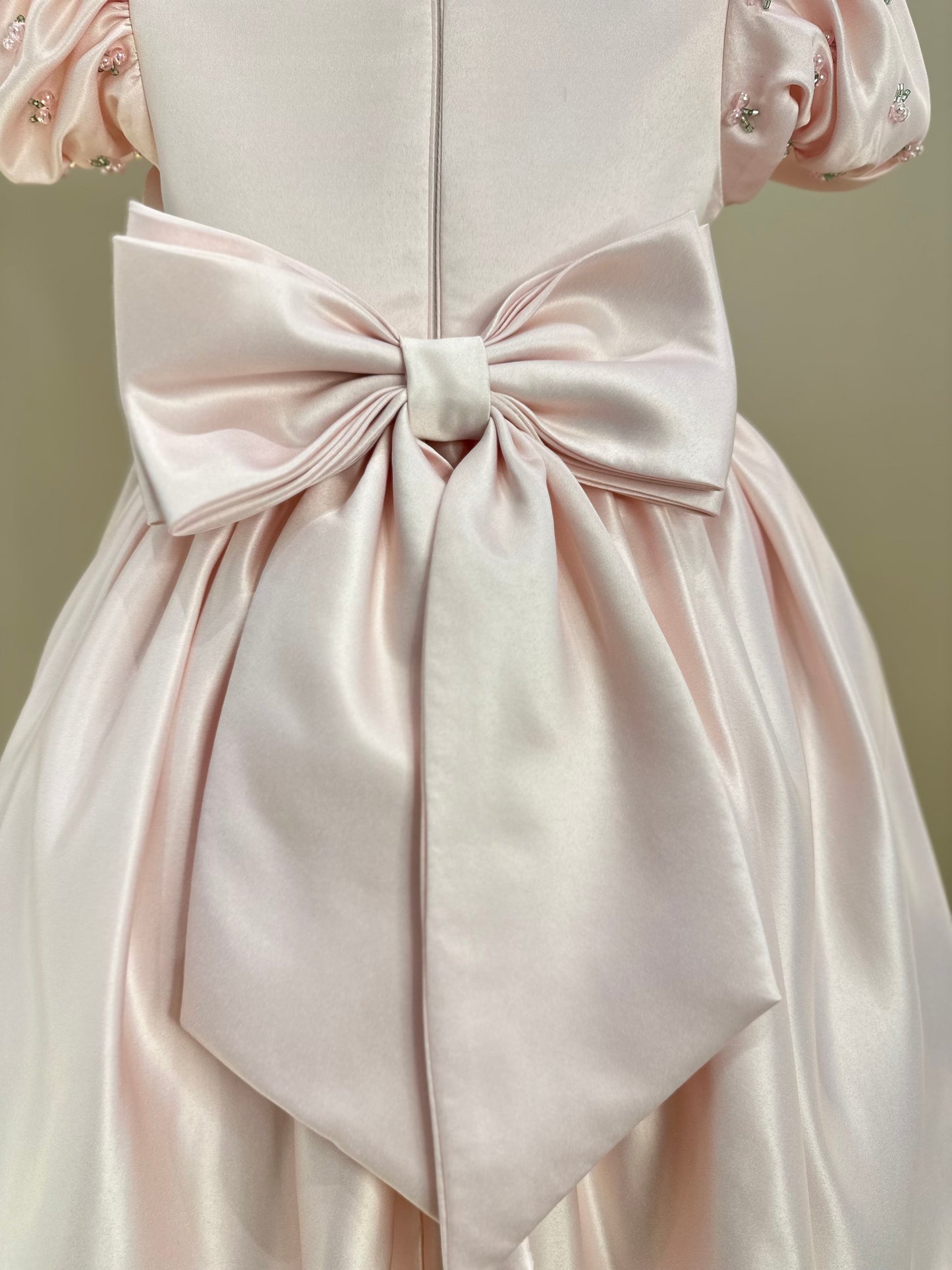 Vestido Infantil Festa Bordado Pêssego - Mio Bebê