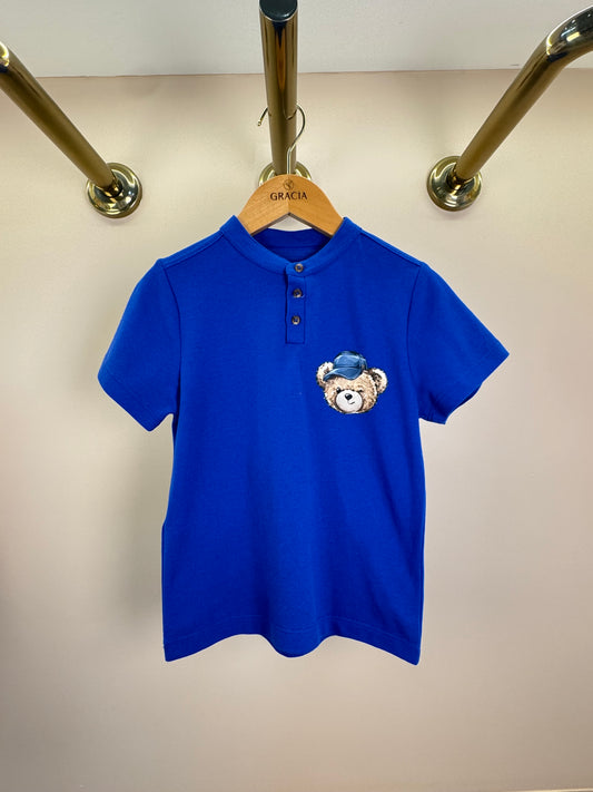 Polo Infantil Piquet Teddy Fofo Azul Klein - Dame