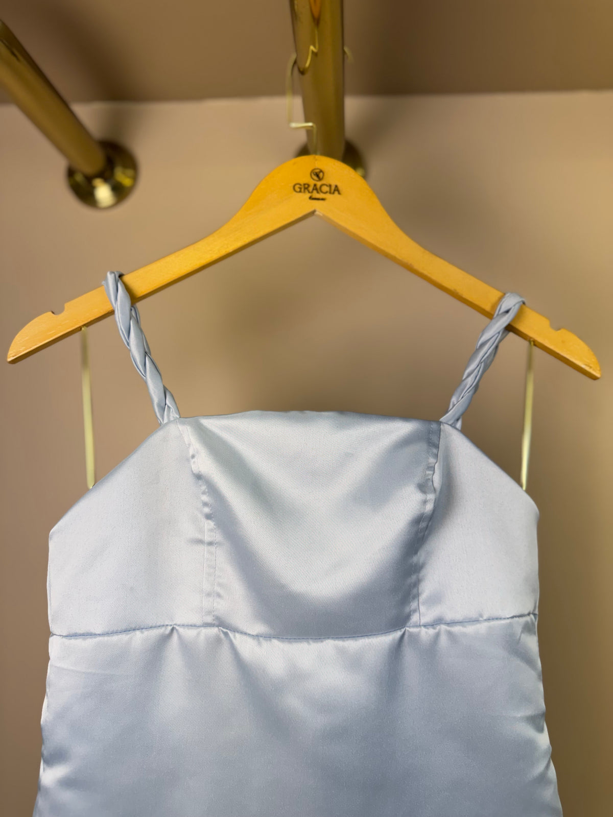 Vestido Teen Azul Claro com Alças Finas - Vanilla Cream