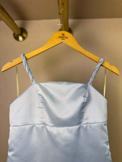 Vestido Teen Azul Claro com Alças Finas - Vanilla Cream