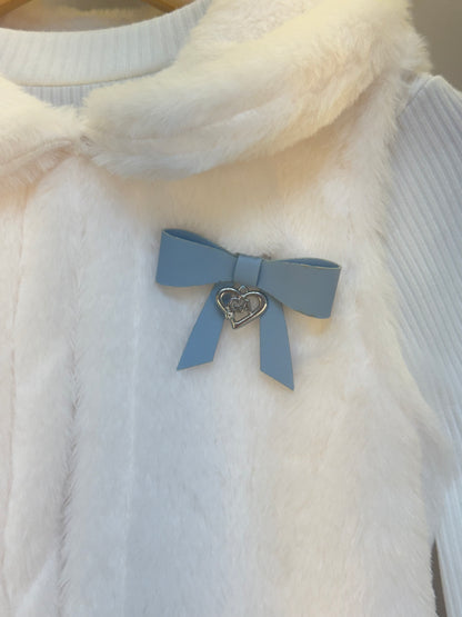 Conjunto infantil Blusa com Colete e Saia Like Leather Azul - Gabriela Aquarela