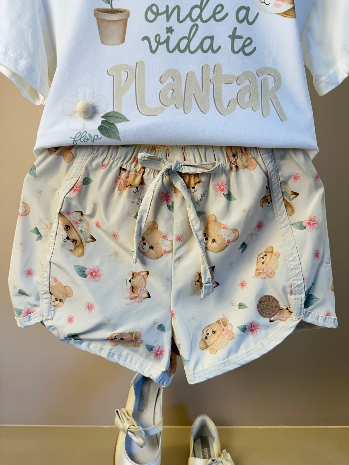 Conjunto Infantil Blusa e Shorts Estampa Ursinhas - Infanti