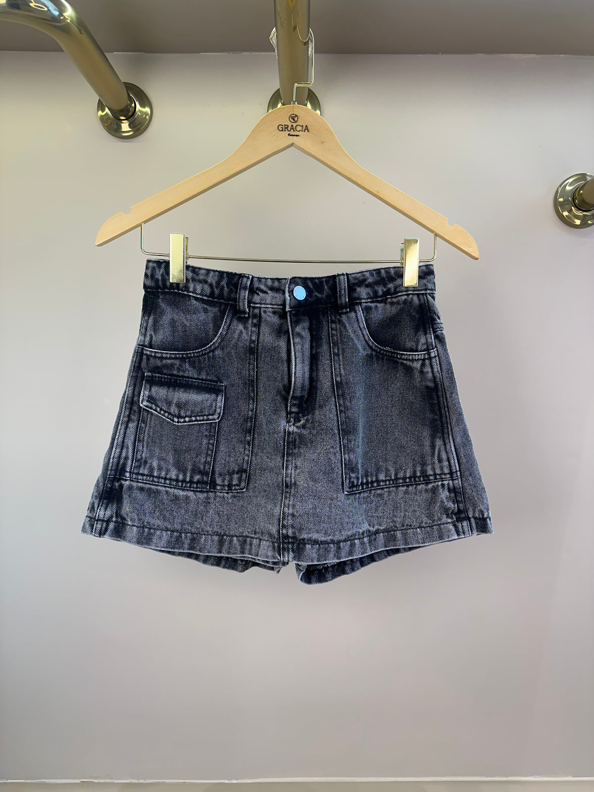 Shorts Saia Teen Jeans Cargo Estonada - Vanilla Cream