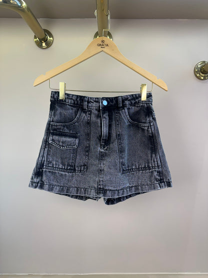 Shorts Saia Teen Jeans Cargo Estonada - Vanilla Cream