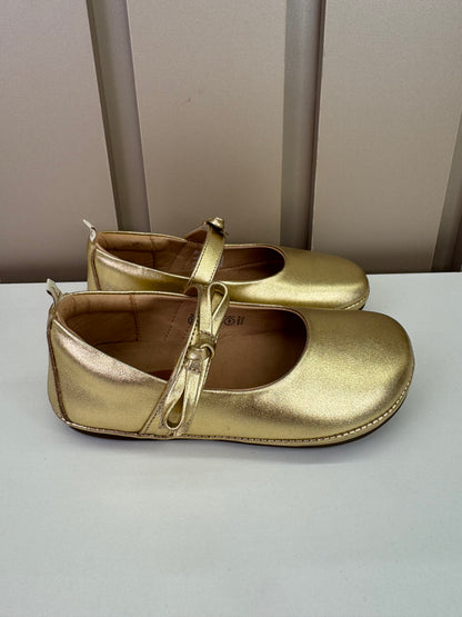 Sapatilha Infantil Couro Brigitte Metal Gold - Tip Toey Joey